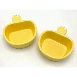 2 Yellow Onion Shaped Ramekins Oven Safe Stoneware Chantal Baking Dishes 8oz